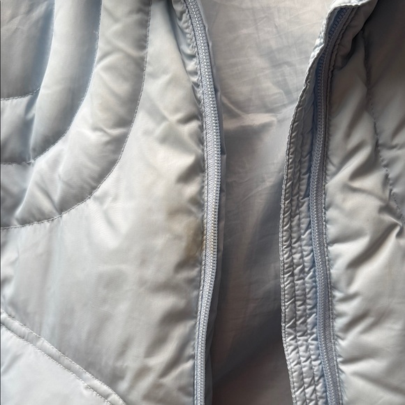Bossini Light Blue White Duck Down Puffer Jacket | Quilted Zip Coat | Size S - Picture 6 of 8